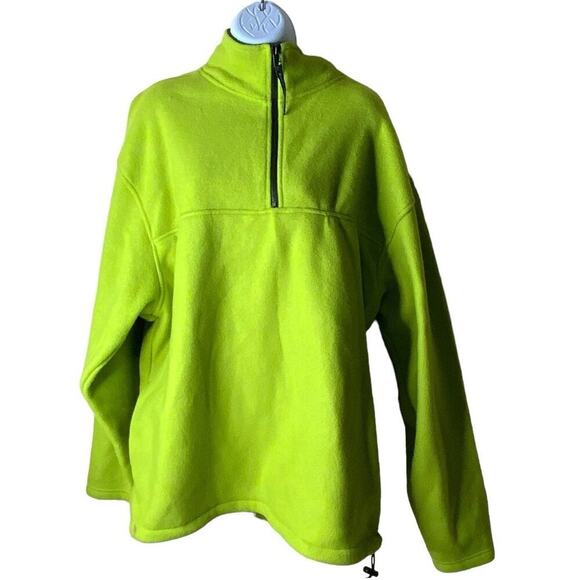Old Navy Performance Fleece Jacket Womens XXL 1/4 Zip Pullover Neon Yellow NWT - Picture 3 of 6